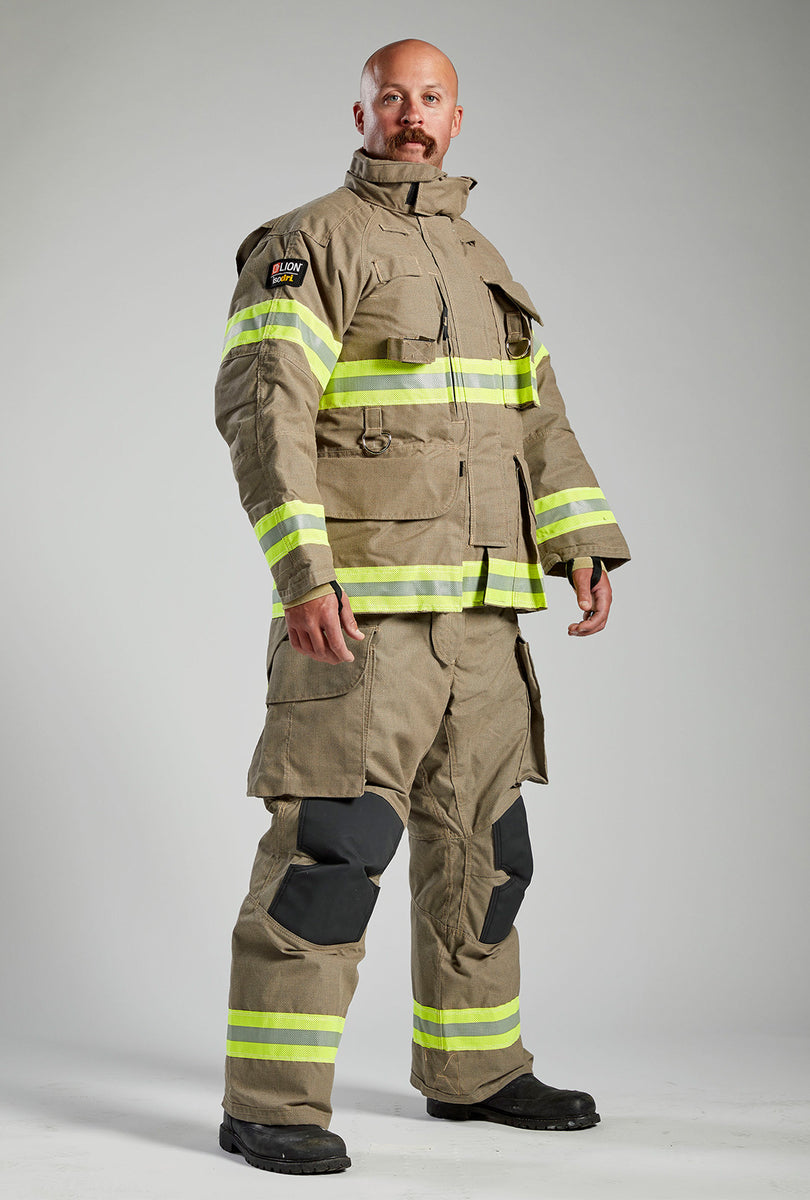 LION V-Force Turnout Gear Set - Coat & Pant in Gold or Black ...